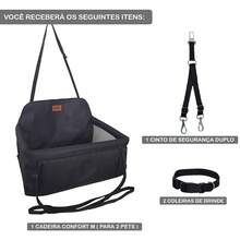 Car Seat For 2 Pets Together In The Car For Small Dogs Up To 30kg - Black - View 2