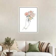 1/6PCS Optional Frame Posters Wall Arts Modern Abstract Minimalist Wall Art Posters Living Room Decor ,Wall Art With Frame