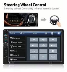 Auto Estéreo Pantalla2din Bluetooth 2.0, Mirrorlink,12Led Usb Fm Cámara reproductor MP5, juego de cables de altavoz de potencia y coche - MP5-7018B - Ver 3