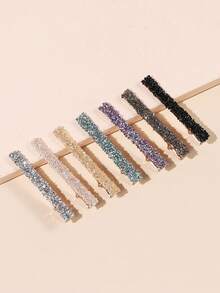 2-14pcs/Set Fashionable Multi-Color Shiny Sequin & Rhinestone One-Piece Side Bangs Hair Clips, Suitable For Daily Use By Women - Multicolor - View 8