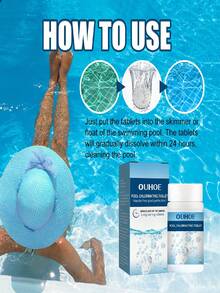 Summer Pool Cleaning Tablets, Rapid Dissolving Multi-Functional Effervescent Tablets For Water Purification And Odor Removal, Random Old/New Models - White - View 7