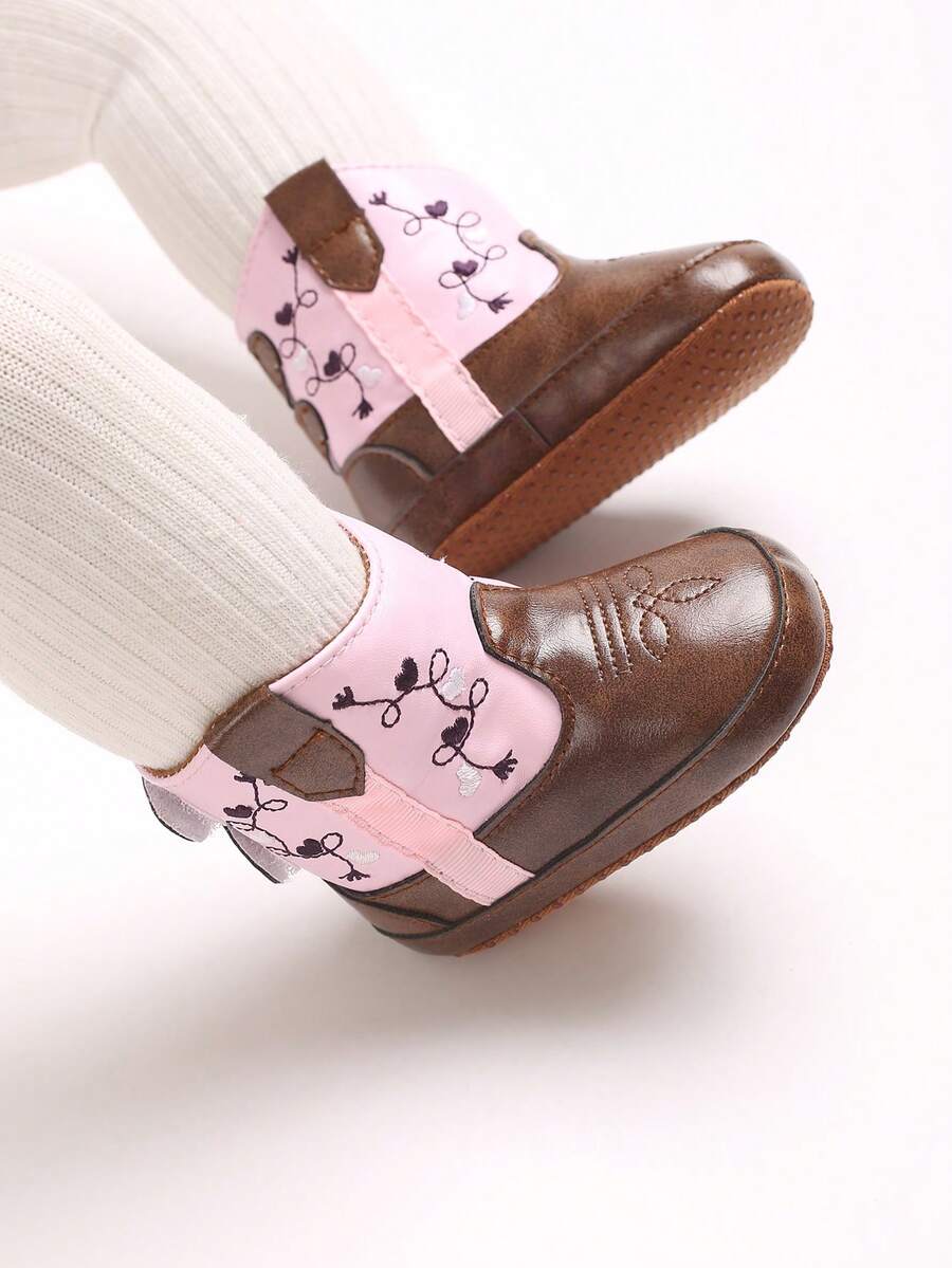 Autumn Infant & Toddler Boots 0-1 Year Old, Fashion PU Printed Soft Sole Infant Shoes - Pink - View 1