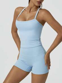 NcmRyu NcmRyu Women's Racerback Yoga Sports Set, Seamless, Quick Dry, Enhances Butt, Suitable For Spring & Summer