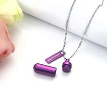 Polychrome Cylinder Urn Necklace For Ashes For Women Men Cremation Jewelry Keepsake Memorial Human Pet Ashes Pendant With Forever In My Heart - Cylinder - View 6