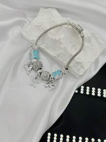 Silver Bracelet And Vivara Jewelry Silver With Pendant Bath With Varnish Gift Send Random Pendant Color - 銀色 - 查看 2
