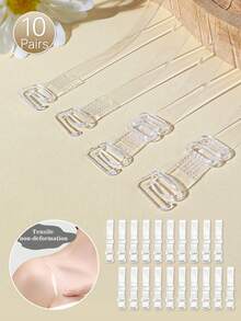 10 Pairs Strap Transparent Invisible Bra Strap Shoulder Straps Anti-Slip Sexy Strapless Bra Accessory - Clear - View 1