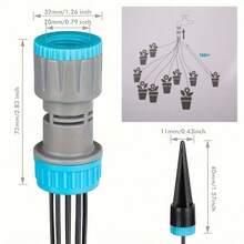 1 件 10 件/套 Slouchy 浇水滴灌套件，花卉盆栽浇水工具，滴灌器，适合露营和家庭使用 - 黑+藍色 - 查看 3