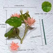 3pcs Mini Lifelike Lotus Flower And Leaves, Artificial Plants For Fish Tank, Home Decor Fake Flowers And Leaves,Garden Decor,Outdoor Plant,Gardening,Fake Flowers