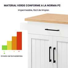 Carrito De Almacenamiento Cocina Muebles De Cocina Con Cajón - Blanco - Ver 9