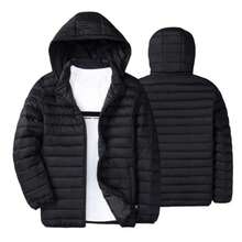 Bobojaco Puffer Jacket Unisex Winter Windproof Cold Weather Nylon Padded - 黑色 - 查看 2