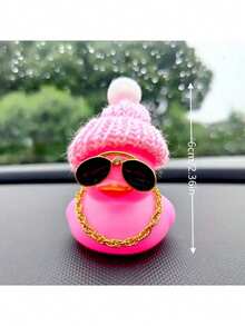 قطعة واحدة زخرفة سيارة بشكل بطة زرقاء وردية رائعة، البطة المطاطية للتزيين على لوحة أجهزة السيارة، هدية للمناسبات، إكسسوارات داخلية للسيارة