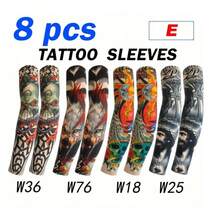 8 piezas de mangas de tatuaje - Cubiertas de brazo sin costuras y transpirables para ciclismo y conducción | Mangas de protección solar y enfriamiento de tela de nailon como regalo para hombres - Multicolor - Ver 9
