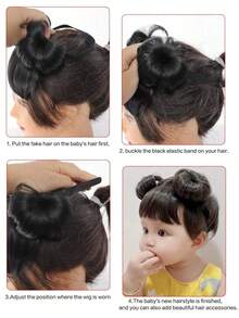 Synthetic Girl Baby Children's Fake Bangs Wig With Rubber Hairband Bangs Chignons Daily Wear Bangs Cosplay Hairpieces Accessories - Brown - View 6