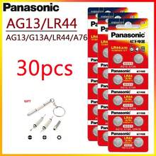 Panasonic 10-50 pieza(s) Batería AG13 A76 LR44 357 SR1154 SR44 LR 44 1.5V Alcalina para reloj, calculadora, juguete, pila tipo botón