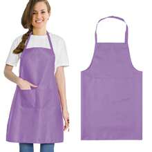 1pc Unisex Purple Apron, Washable Kitchen Cooking & Grilling Apron