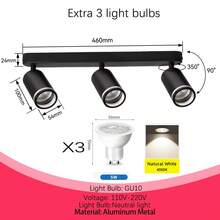 Decorative Ceiling Mounted Linear Track Lighting, Wall Decor, Living Room Decor, Single/Double/Triple/Quad Head Aluminum Spotlight With GU10 Lamp Holder, Vintage Style, With Or Without Bulbs, Easy Installation, Hardwired, Suitable For Exhibition Hall/Reading Room/Dining Room/Bar/Bedroom/Cafe/Dining Hall/Clothing Store/Living Room, Available In Multiple Sizes As Needed - Ceiling Chandelier GU10 Lamp Holder - View 33