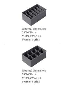 1pc Large Wardrobe Clothing Divider Storage,Cabinet Storage Box Washable Drawer Wardrobe Storage Box Underwear Folding Storage Bag - Grey - View 8