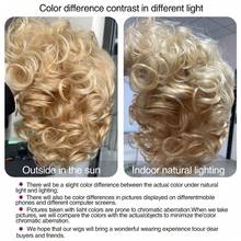 Women's Blonde Short Curly Wig Rose Inner Net Full Mechanism Synthetic Wig Summer Short Hair Suitable For Role Playing And Daily Wear - Gold - View 9