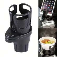 1 Pc 360 Degree Rotating Car Cup Holder, Multi-Functional 4 In 1 Adjustable Double Cup Holder With Sponge Pad