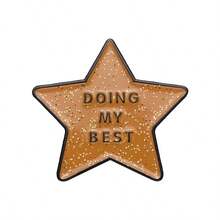 1 chiếc ghim cài áo hình ngôi sao "Do My Best" bằng men vàng, có thể ghim lên ba lô, áo sơ mi, ve áo, một món quà đáng yêu dành cho bạn bè, trẻ em hoặc người thân yêu. - Nhiều màu - Xem 7