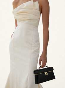 Geantă în stil retro la modă, portabilă, simplă, versatilă, pe umăr, potrivită pentru munca de birou, călătorie de afaceri, navetă, în aer liber pentru femei, în formă de cutie