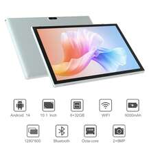 Tablet 10 Inch Android Tablet PC, 10.1" Android 14 Tablets, DDR4 6GB RAM 32GB ROM 2MP+8MP Dual Camera, WiFi-6 1TB Expand IPS Full HD Display Tab, 6000mAh Battery Powerful Performance Tablet - Lunar Silver - 查看 6
