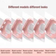 1pc Women's Silicone Protective Case Compatible With Apple Watch 38/40/41/42/44/45mm, Shock & Scratch Resistant, Candy Color, Suitable For Series SE/9/8/7/6/5/4/3/2/1 - Pink - View 8