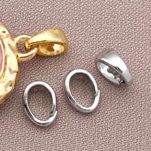 10/20/30pcs 3x7mm 18K Gold Plated Pinch Clip Bail Clasps Pendant Clasp Connectors Bails Pendant Brass Necklace Snap Bails For Neckalace Bracelet Jewelry Making DIY Craft