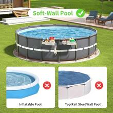 1套带挂钩和杯架的池畔储物篮、可伸缩泳池篮、泳池饮料水杯架、户外泳池篮、灰色塑料材质、地上泳池配件、毛巾整理架、温泉水疗储物篮、可容纳3英寸或更少顶部栏杆、池畔饮料毛巾储物容器、沙滩必需品、沙滩配件、泳池浮板 - 彩色 - 查看 7