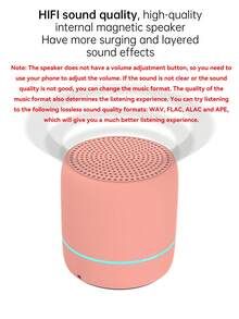 Lithium Battery LED Breathing Light Portable Mini Wireless Speaker - Pink - View 4