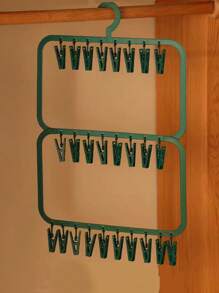 1/2/3pcs Versatile Plastic Hanger Storage Box - Ideal Organizer For Underwear, Socks & Accessories | Space-Saving Solution For Dorms | Multi-Functional Clothes And Accessory Clamp Rack"
