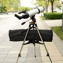 vast sky 80500 Refractor Astronomical Telescope 20X-150X Professional Grade, 80mm Aperture, F10 Focal Ratio, Multi-Coated Optical Glass, PLOSSL Eyepiece, High Definition High Magnification For Moon, Landscape And Star Gazing, Comes With Integrated Backpack - White - View 11