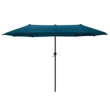 13ft Patio Umbrella Double Side Large Outdoor Market Umbrella With Crank - Cerulean - View 1