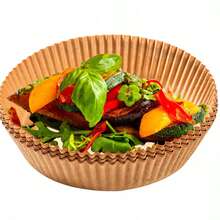 Forro de papel redondo de 16 cm adequado para fritadeiras de ar, fritura sem gordura