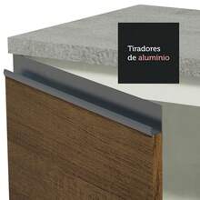 Alacena Madesa Glamy 150 cm 2 Puertas (Sin Encimera y Tarja) Color Blanco y Marrón - Blanco y Marrón - Ver 7