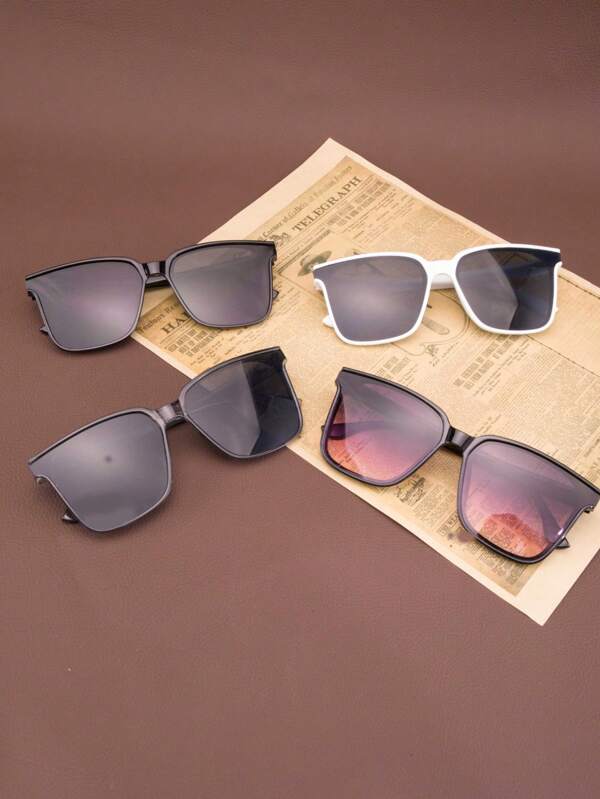 1 Pair Men's Large Frame Metal Decor Fashion Glasses, Fashion Casual Daily, Riding, Holiday, Party Suitable