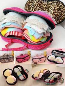 Travel Organizer Bag For Underwear - Black and White - View 1