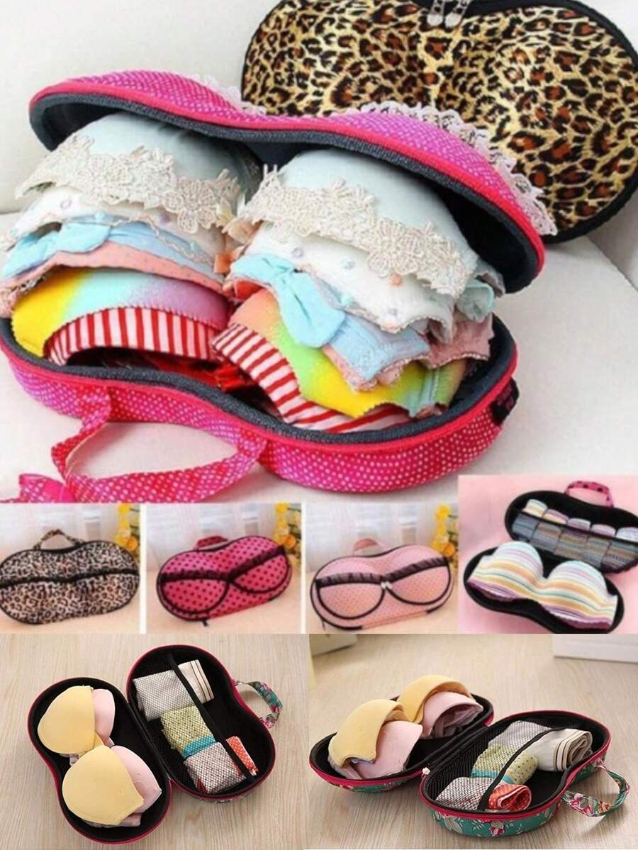 Travel Organizer Bag For Underwear - Black and White - View 1