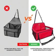 Car Seat For 2 Pets Together In The Car For Small Dogs Up To 30kg - Red - View 6