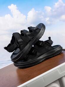 1 双男士夏季新款软底防滑时尚休闲鞋透气沙滩凉鞋