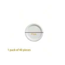 20pcs White Circular Plastic Tray, Disposable Set For Wedding Dresses And Weddings, Special Tray For Wedding Parties - Thick Used For Wedding Parties, Restaurants, Gatherings, Birthday Parties, Picnics, Camping, And Daily Use - Multiple Sizes