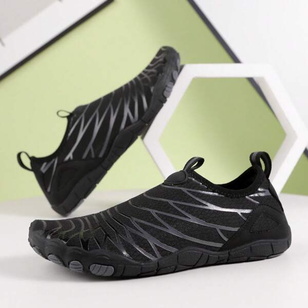 Calçados aquáticos unissex com blocos de cores e secagem rápida, calçados aquáticos leves e casuais, calçados esportivos respiráveis para atividades ao ar livre, adequados para natação, fitness e caminhadas. Calçados de praia, calçados de mergulho, calçados de mergulho adulto, calçados de natação antiderrapantes e antifuros, calçados aquáticos com sola macia, adequados para caminhadas em riachos, estilo casal.