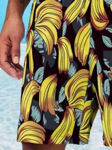 Men's Printed Casual 5-Inch Beach Shorts, Quick-Dry Breathable Summer Holiday Relaxed Fit Bermuda Shorts