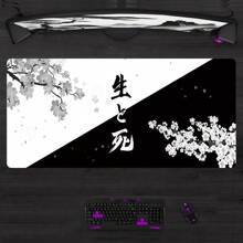 Mousepad Large XXL Cherry Blossom Art Print Anime Landscape Pretty Cute Yin-Yang Art Of Life And Death Mousepad  Rubber Mousepad Computer Accessories Keyboard Mouse Popular Mat Table Mat Floor Mat Gift For Someone To Send Male And Female Friends Gaming Mousepad