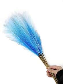 Artificial Plants Faux Pampas Grass Home Decor 150/100/60/50/30/20/15/10/5/1 Pc 55cm /97CM Blue Gradient Color Faux Pampas Grass , Decor FT Tall Fake Pompas Floral Large Artificial Pompous Grass Branches Plants Pampas Grass For Floor Vase, Pampas Grass Decor For Vase Fillers,For Floor Vase Filler Home Boho Decor