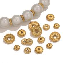 20 件 304 不锈钢 18k 镀金圆点齿轮形手链垫圈珠，手工手链项链 DIY 珠宝配件珠子垫圈珠 - 珠 - 查看 1