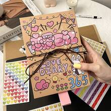 Black Card Photo Album Accordion Style DIY Foldable Mechanical 3D Book, Couples Graduation Gift, 3 Inch Instant Film Album, Star Card Holder, Back To School Season Decor Gift Set With 1 Rope, 1 Corner Sticker, Black & Pink Heart Arch Design For Anniversary/Holiday