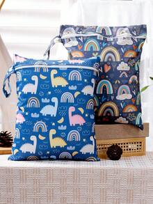 2 件装迷你婴儿尿布干湿两用收纳袋，适合妈妈