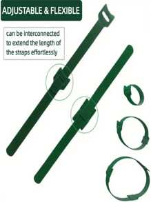 200pcs Reusable 6-Inch Adjustable Non-Slip Nylon Plant Ties With Hook And Loop Fasteners, Green, Ideal For Climbing Plants, Support, And Gardening Applications, Garden Maintenance | Functional Gardening Tool | Secure Fastening