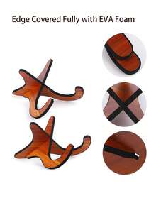 1 个吉他支架，木制乐器支架，可折叠便携，EVA 泡沫保护，乐器爱好者的理想礼物，适用于尤克里里琴、吉他、贝斯、小提琴等。 - 黃色 - 查看 4